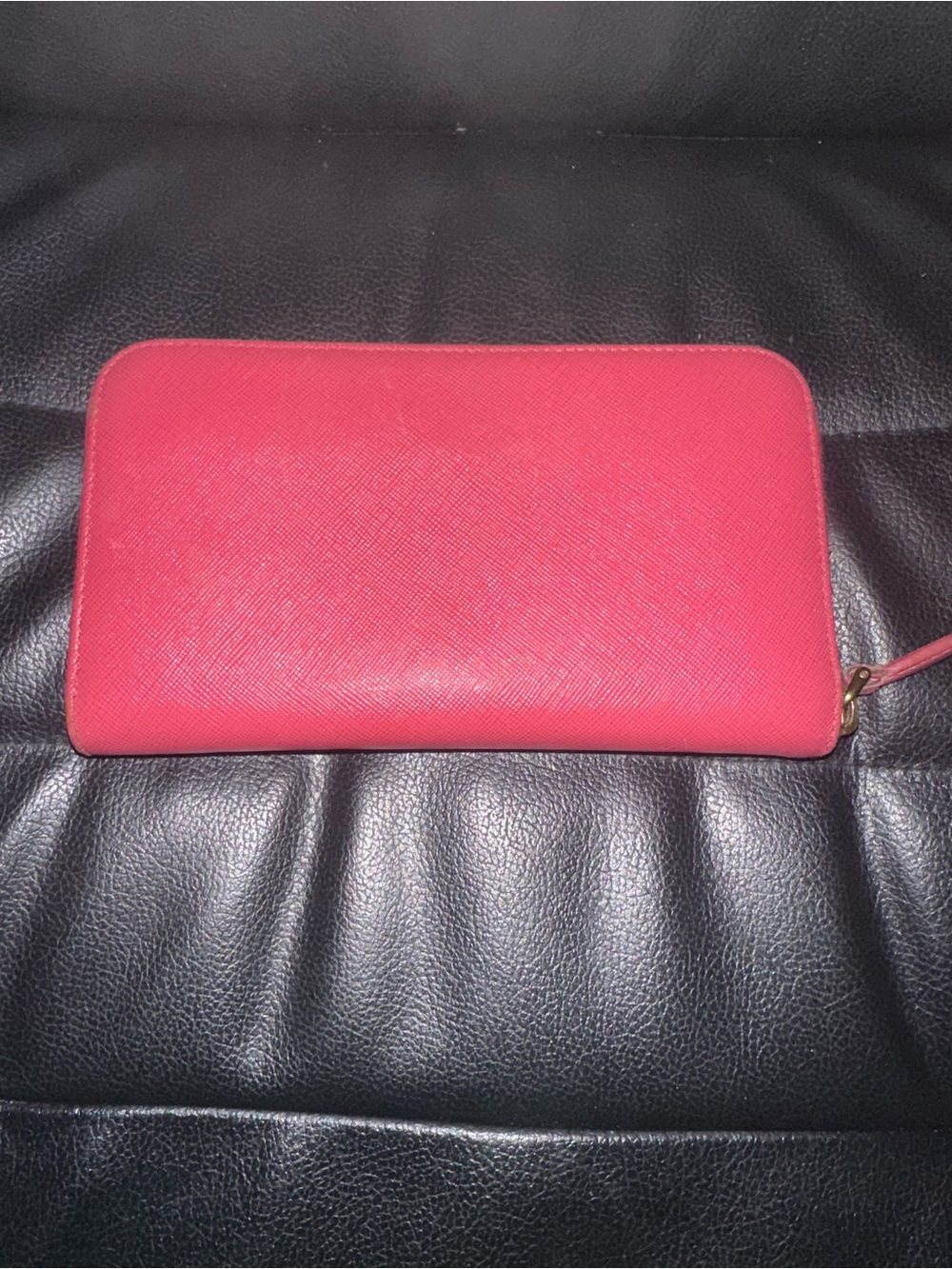 Prada Saffiano Zip-Around Wallet in Pink with Gold Hardware - Picture 4 of 10